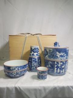 長期保管品　茶道具　皆具　手描き染付面取り　栄泉　共桐箱入　現状で 長期保管品 茶道具 皆具 手描き染付面取り 栄泉 共桐箱入 現状で