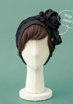 新品　BAREN スカーフハット ￼DotChiffon-Black Mサイズ 2_c88fc07a-3e39-4a7f-a0e0-