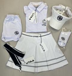 UTAA ゴルフウェアセット ホワイト　スカート　長袖シャツ　サンバイザー　新品 UTAA ゴルフウェアセット ホワイト スカート 長袖シャツ サン