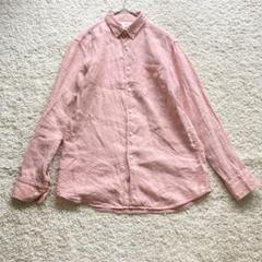 ユニクロ　リネン100% 麻　ビジカジシャツ　ブラウス　M 無地　シンプル