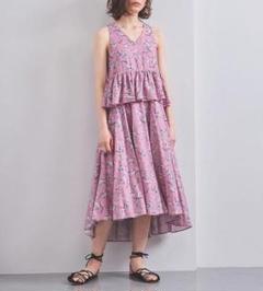 MARIHA フラワー柄 ラッフルワンピース