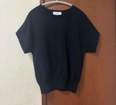 新品　SLOBE IENA ニット 紺　アイスコットン　綿　半袖ニット 新品 SLOBE IENA ニット 紺 アイスコットン 綿 半袖ニット