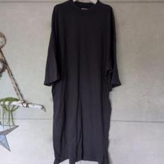 ダークグレー 半袖カットソーワンピース