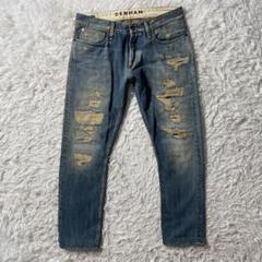 【新品未使用】デンハム・デニムパンツ・ジーンズ・CUTTER ＋ RELAX THINGS THAT MATTER ジーンズ デニム デニムパンツ KNEE CUTTING