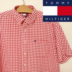 【美品】TOMMY HILFIGER 半袖 ギンガムチェック シャツ Lサイズ