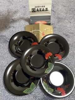 琉球漆器  茶托  小皿  5客セット  角萬漆器 琉球漆器 茶托 小皿 5客セット 角萬漆器
