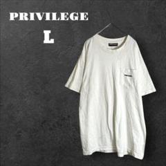【プリビレッジ】Tシャツ 半袖 シンプル ロゴ カジュアル 白 ホワイト L