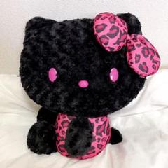 ハローキティ ブラック ヒョウ柄 BIG ぬいぐるみ サンリオ レトロ 平成 ハローキティ ブラック ヒョウ柄 BIG ぬいぐるみ サンリオ