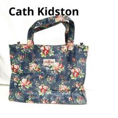 Cath Kidston　pvcスクエアトートバッグ　ネイビー　フラワー　英国