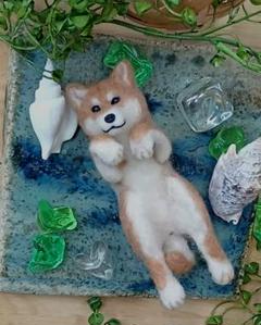 羊毛フェルト犬 柴犬
