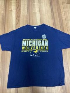 ミシガン・ウルバリンズ Tシャツ L ネイビーヘインズHanesボディのサムネイル