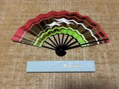 日本舞踊 御舞扇 扇子 赤 緑 金 踊り専科 専用箱付き