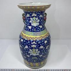 中国清時代　野菜に蝶文花瓶　高さ34㎝　東Y6-1031☆2Fトコヒ 中国清時代 野菜に蝶文花瓶 高さ34㎝ 東Y6-1031☆2Fトコヒ
