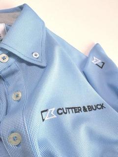Cutter & Buck さらさら素材　ボタンダウン　ポロシャツ　水色系のサムネイル