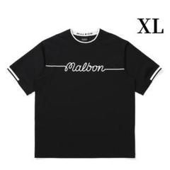 25年新作 マルボンゴルフ シャツ Malbon Golf メンズ半袖 黒色XL