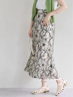 ナチュラルクチュール naturalcouture パイピングレーススカート