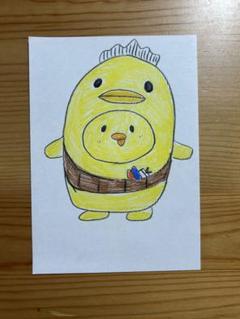 子供の絵　手描きイラスト　バリィさん　ひよこ　ご当地