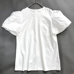 極美品 ボーダーズアットバルコニー フラワージャガードTシャツ 38 ホワイト 極美品 ボーダーズアットバルコニー フラワージャガードTシャツ