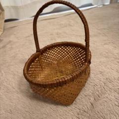 【竹かご】　昭和レトロ　民芸 昭和レトロ・竹籠】竹製・大型・深籠 大幅41cm高さ23cm