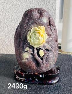 値段が激安 博物館から流出 最高品質な青田石アート 青田石 フラワー