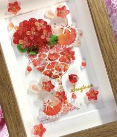 紫陽花カクテル うさぎ インテリア シーグラスアート 季節飾り ガラス細工 置物