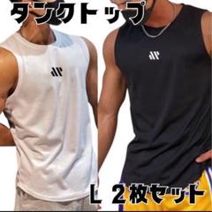 メンズ タンクトップ ジムウェア トレーニング L2枚 筋トレ スポーツ 速乾