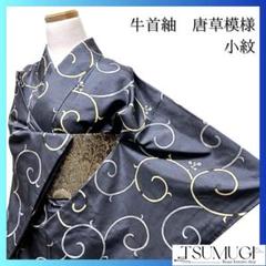 牛首紬　唐草　木の実　小紋　着物　103 p