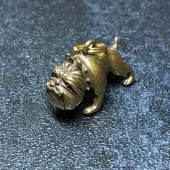 真鍮　チャーム　ブルドッグ　キーホルダー　ペンダントトップ　犬　アクセサリー