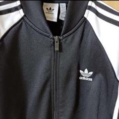 adidas ジップアップジャケット ブラック/ホワイト