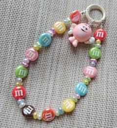 m&m's 風　デコパビーズストラップ