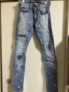 DeeTA スキニーデニム 28 リジッド3D バレットホール　Y2K DeeTA スキニーデニム 28 リジッド3D バレットホールY2K