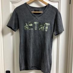 AKM x TMT 迷彩 Vネック Tシャツ　ユーズド加工