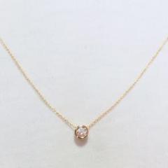 高品質✨ジルコニア 一粒 ネックレス ゴールド 極細チェーン 大人可愛い 華奢