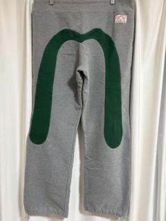 EVISU　エヴィス　カモメ総柄　スウェットパンツ オールオーパー手書き風カモメとロゴプリントストレートフィット