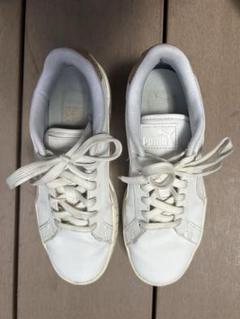 PUMA 厚底スニーカー カルメン ウェッジ コルク ホワイト22.5cm