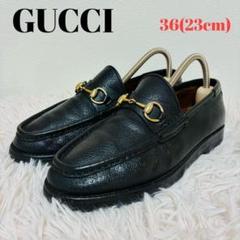 グッチ ヴィンテージ ローファー 革靴 ホースビット シボ革 モカシン グッチ ヴィンテージ ローファー 革靴 ホースビット シボ革