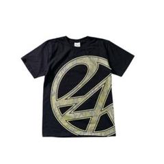 7SM5 ゴールドプリント　STAY GOLD 半袖Tシャツ　黒　古着used