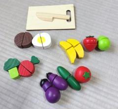 木製まな板・包丁・野菜果物セット