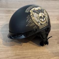 スカルデザイン ジェットヘルメット フリーサイズ　ハーレー　アメリカン スカルデザイン ジェットヘルメット フリーサイズハーレーアメリカン