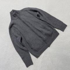 Distinction メンズビギ ニットジャケット グレー ジップ ハイネック