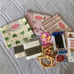 手芸小物 まとめ売り カットクロス３枚 クラフトレース2枚 ゴム各種 未使用