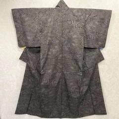 アルパカ様 本場大島紬 泥藍染 横双 着丈169 裂取 素敵な絣柄T-7955 本場色大島紬 横双絣 ≪御仕立て上がり・中古品≫ 「横双龍郷