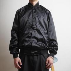 ASW JACKETS ブルゾンジャケット 光沢サテン ブラック/XW209