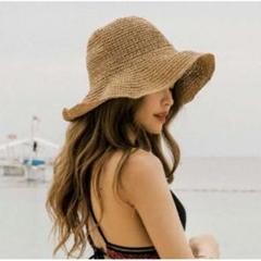 ストローハット 帽子 ハット 麦わら帽子 韓国 フリーサイズ 夏 インスタ 水着