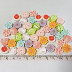 45個 和菓子 練り切り ミニチュア カボション ドールハウス ハンドメイド