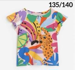 ☆新品☆H&M トップス　フラッタースリーブ　レオパード♡135/140 ④
