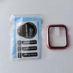 Apple Watch ケース 44mm 強化ガラス カバー ローズ ピンク