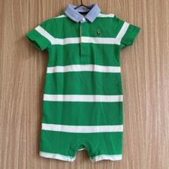 ラルフローレン ロンパース ボーダー 刺繍 ベビー キッズ 9M グリーン
