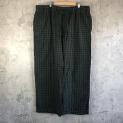 YA4731古着　パジャマパンツ　チェック　緑　黒　90s Y2K