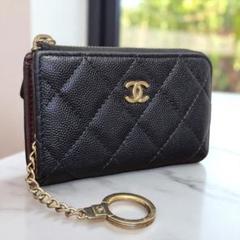 美品　CHANEL シャネル　キーケース　ブラック　シリアル有り CHANEL シャネル ブラック レザー キーケース - メルカリ